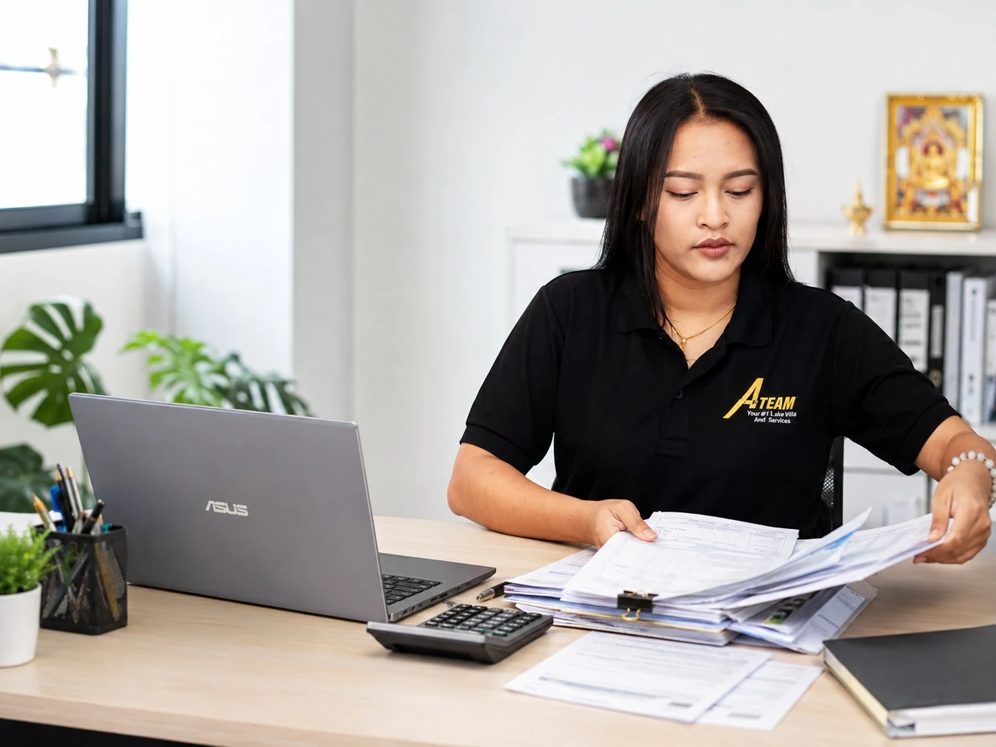 A-Team accounting and reporting workspace
