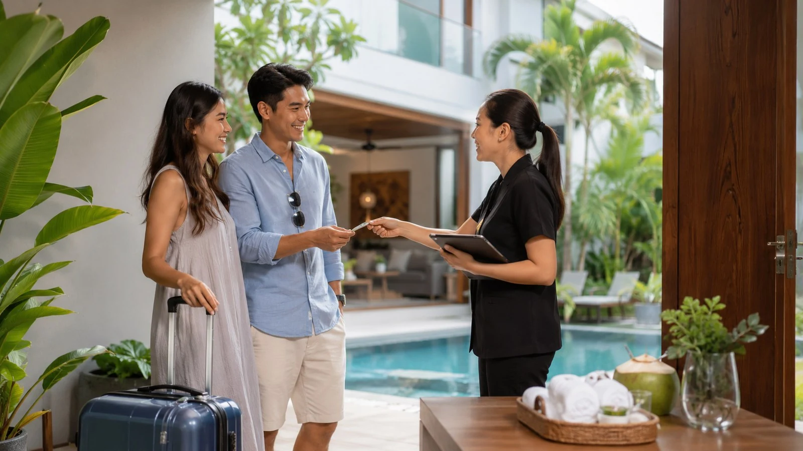 Welcome scene showing a happy A-Team rental house in Hua Hin