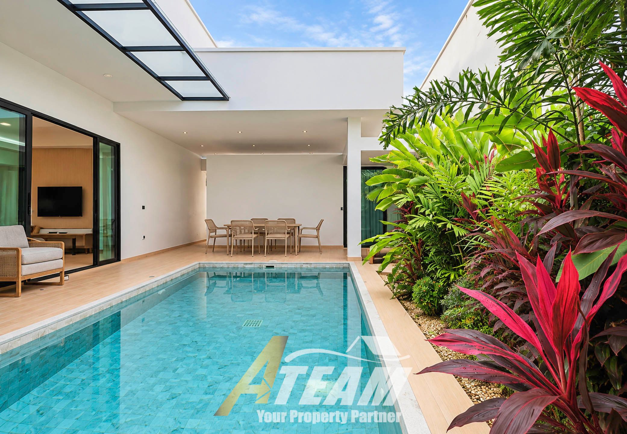 Spacious 2-Bedroom Private Pool Villa with Separate Office for Rent at Asai Village, Hua Hin –  ฿40,000/Month, thumbnail 4