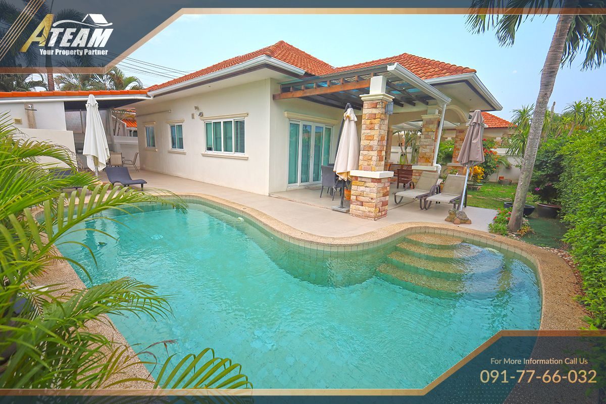 Villa d’angle avec piscine et 3 chambres à vendre – Orchid Paradise Homes, Hua Hin