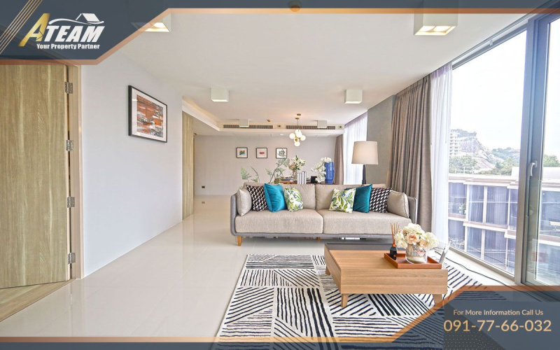 Hua Hin condo for sale, The Pine Hua Hin, golf view condo, Sea Pines view, Khao Takiab beach condo, 3-bedroom condo Hua Hin, foreign quota, beachfront condo Hua Hin