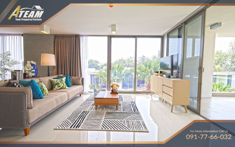 Hua Hin condo for sale, The Pine Hua Hin, golf view condo, Sea Pines view, Khao Takiab beach condo, 3-bedroom condo Hua Hin, foreign quota, beachfront condo Hua Hin