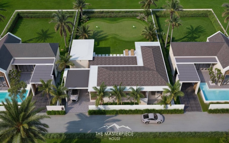 Secure this luxury 3-bedroom, 4-bathroom pool villa in Hua Hin’s Black Mountain area for only 14.5M THB pre-completion. Fully furnished, 319 sqm usable area, 808 sqm land, mountain views, mini golf lawn, and 5-year warranty.