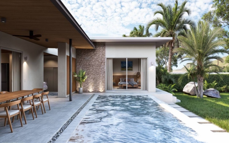 Secure this luxury 3-bedroom, 4-bathroom pool villa in Hua Hin’s Black Mountain area for only 14.5M THB pre-completion. Fully furnished, 319 sqm usable area, 808 sqm land, mountain views, mini golf lawn, and 5-year warranty.