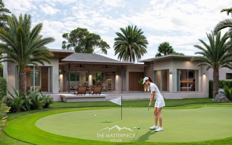 Secure this luxury 3-bedroom, 4-bathroom pool villa in Hua Hin’s Black Mountain area for only 14.5M THB pre-completion. Fully furnished, 319 sqm usable area, 808 sqm land, mountain views, mini golf lawn, and 5-year warranty.