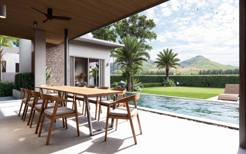 Secure this luxury 3-bedroom, 4-bathroom pool villa in Hua Hin’s Black Mountain area for only 14.5M THB pre-completion. Fully furnished, 319 sqm usable area, 808 sqm land, mountain views, mini golf lawn, and 5-year warranty.