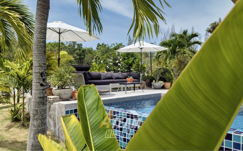 hua hin estate, pool villa hua hin, mountain view villa, organic farm thailand, hua hin guesthouse, retreat hua hin, countryside property, 5 rai hua hin, thap tai real estate, sustainable living thailand