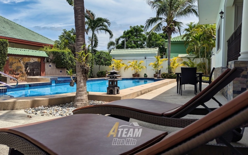 Hua Hin pool villa for sale, Stuart Park villa Hua Hin, 4 bedroom villa Hua Hin, freehold villa Hua Hin, Hua Hin property no common fees, Hua Hin real estate, villa with private pool Hua Hin, luxury villa Hua Hin, European kitchen villa Hua Hin, Hua Hin family villa