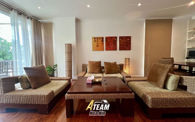 Hua Hin condo rental, Baan San Ploen, beachfront condo Hua Hin, 2 bedroom condo Hua Hin, long-term rental Hua Hin, sea view condo Hua Hin, central Hua Hin rental