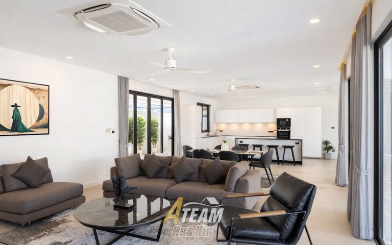 Modern pool villa Hua Hin, Soi 114 villa for sale, Hua Hin luxury villa, in-town pool villa, modern house Hua Hin, Hua Hin property investment, fully furnished villa