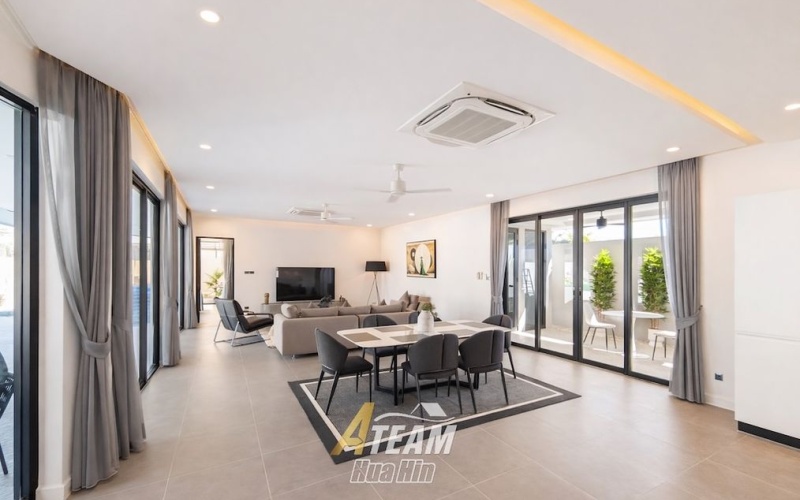 Modern pool villa Hua Hin, Soi 114 villa for sale, Hua Hin luxury villa, in-town pool villa, modern house Hua Hin, Hua Hin property investment, fully furnished villa