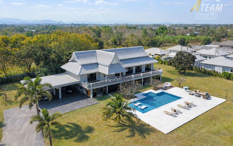 Hin Lek Fai estate, Hua Hin 4 rai property, Thai style villa Hua Hin, large land villa Thailand, freehold estate Hua Hin, luxury pool villa Hua Hin, Hua Hin land investment, private compound Hua Hin, tropical estate Thailand, Hua Hin property for sale