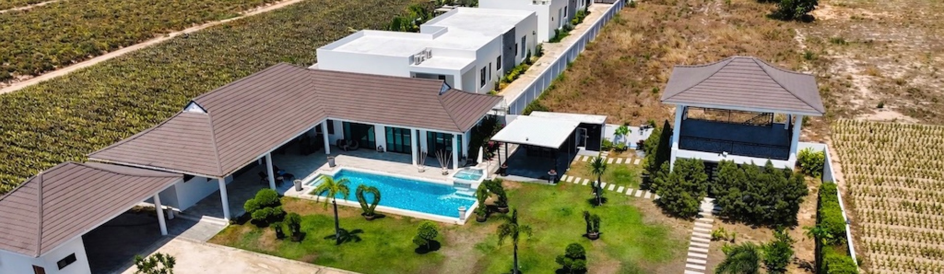 Spacious Standalone Pool Villa on a Corner Plot with Mountain Views