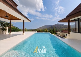 Brand-new 7-bedroom luxury villa in Panorama Khao Tao with infinity pool, sea and mountain views, 800 sqm living area, and 996 sqm land plot. A-Team Real estate