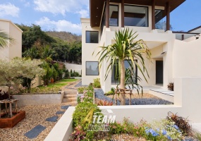 Brand-new 7-bedroom luxury villa in Panorama Khao Tao with infinity pool, sea and mountain views, 800 sqm living area, and 996 sqm land plot. A-Team Real estate