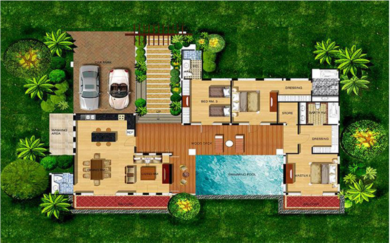 Lakeside-poolvilla-for-sale-hua-hin-Takiap-lake-walking-walking-floor-plan