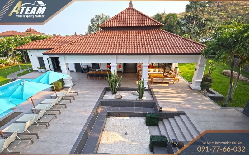 Hua Hin luxury villa, BelVida Estates, pool villa for sale, Hua Hin real estate, 5-bedroom villa Hua Hin, tropical villa Thailand, Blue Lotus Hua Hin, luxury property Hua Hin, investment property Thailand, BelVida Estates amenities