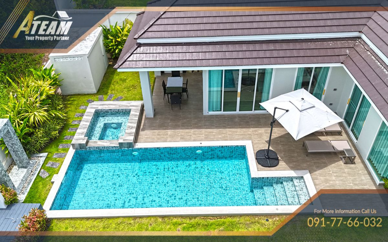 villa for sale Hua Hin, Thap Tai property, mountain view villa Thailand, Hua Hin real estate, pool villa Hua Hin, modern villa for sale, Hua Hin house with jacuzzi, corner plot villa, Thai property 2024