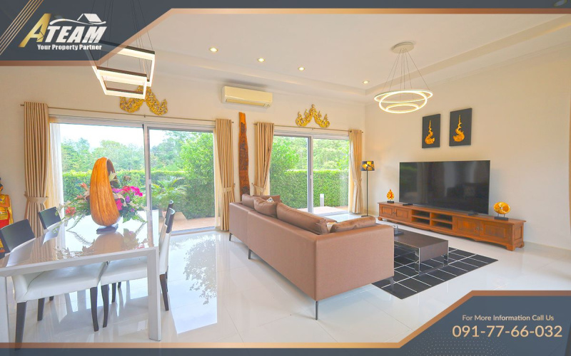 Hua Hin pool villa, Bor Fai property, house for sale Hua Hin, Nice Breeze 6, freehold villa Thailand, 3-bedroom villa Hua Hin, Hua Hin real estate, tropical villa Thailand, fully furnished villa Hua Hin, ATEAM Property Group