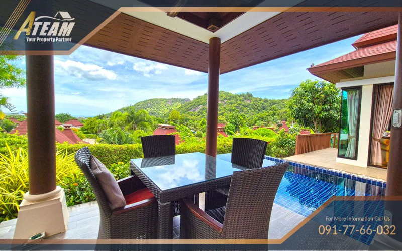 Khao Tao villa for sale, sea view villa Hua Hin, Panorama Pool Villas, Hua Hin property, 3-bedroom pool villa, freehold villa Thailand, house for sale Khao Tao, Hua Hin real estate, pool villa near beach, private garden villa