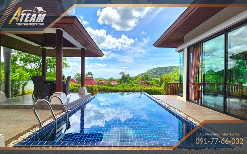 Khao Tao villa for sale, sea view villa Hua Hin, Panorama Pool Villas, Hua Hin property, 3-bedroom pool villa, freehold villa Thailand, house for sale Khao Tao, Hua Hin real estate, pool villa near beach, private garden villa